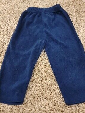 Carters Pull On Elastic Fleece Sweatpants Toddler Boys Size 24M Navy Blue Pajama